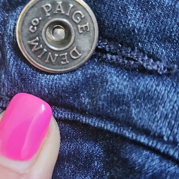 Paige Hoxton Straight Lana Navy Blue Wash Denim Jeans, Size 30 - Picture 4 of 11